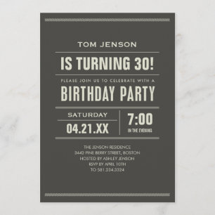 Invitaciones del cumpleaños para los adultos