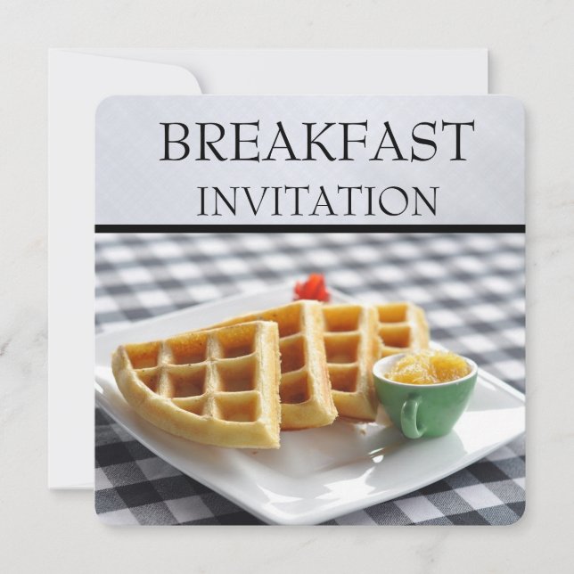 Invitaciones del desayuno del ajuste de la placa (Anverso)