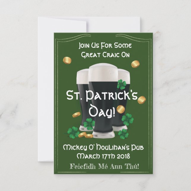 Invitaciones del día de St Patrick verdadero del (Anverso)