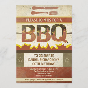 Invitaciones del diseño del vintage del Bbq del