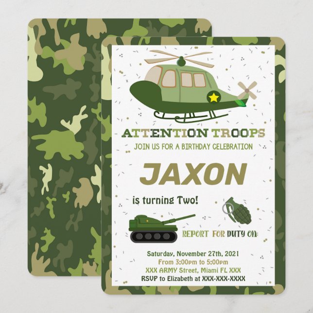 Invitaciones del Ejército (Anverso / Reverso)