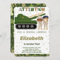 Invitaciones del ejército modificables