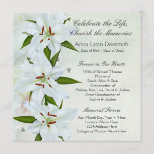 Invitaciones del entierro del lirio blanco