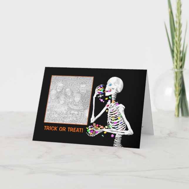Invitaciones del esqueleto de Halloween (marco de (Anverso)