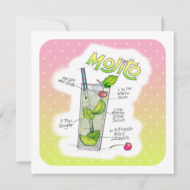 INVITACIONES DEL FIESTA - ARTE DEL CÓCTEL DE LA (Anverso)