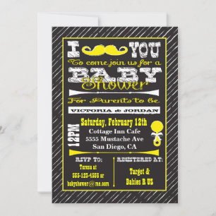 Invitaciones del fiesta de Baby Shower del bigote