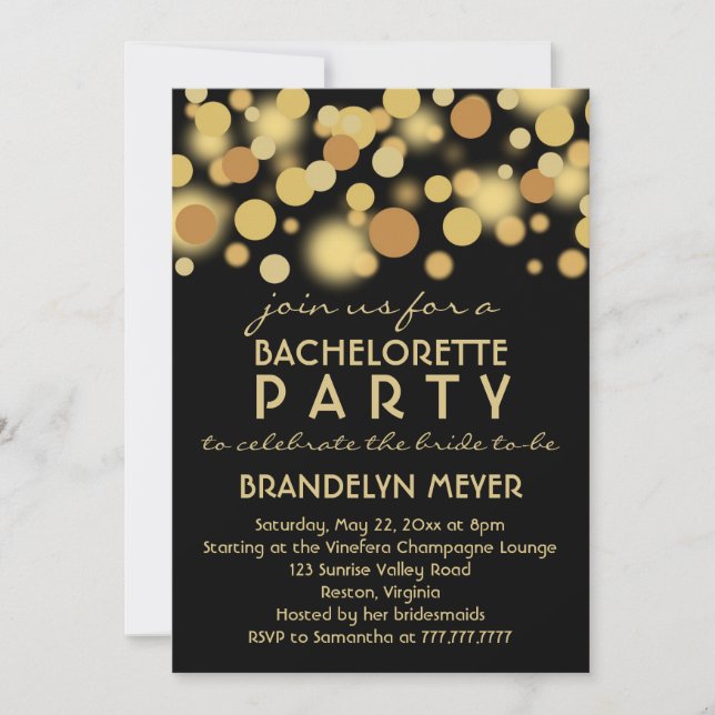 Invitaciones del fiesta de Bachelorette de las (Anverso)