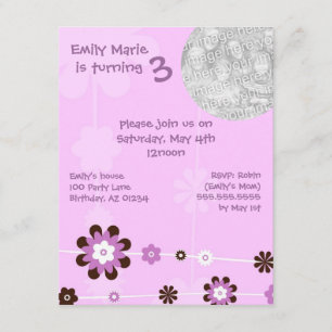 Invitaciones del fiesta de Brithday del florista