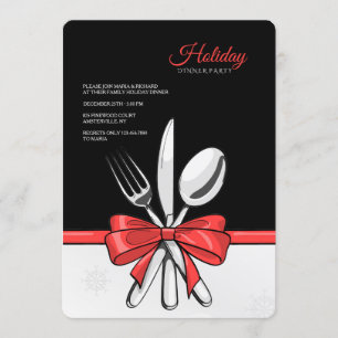 Invitaciones del fiesta de cena del día de fiesta