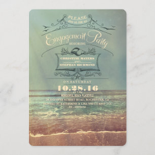Invitaciones del fiesta de compromiso de la playa