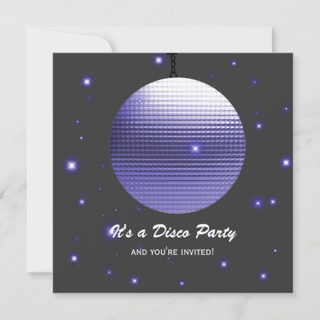 Invitaciones del fiesta de disco (Anverso)