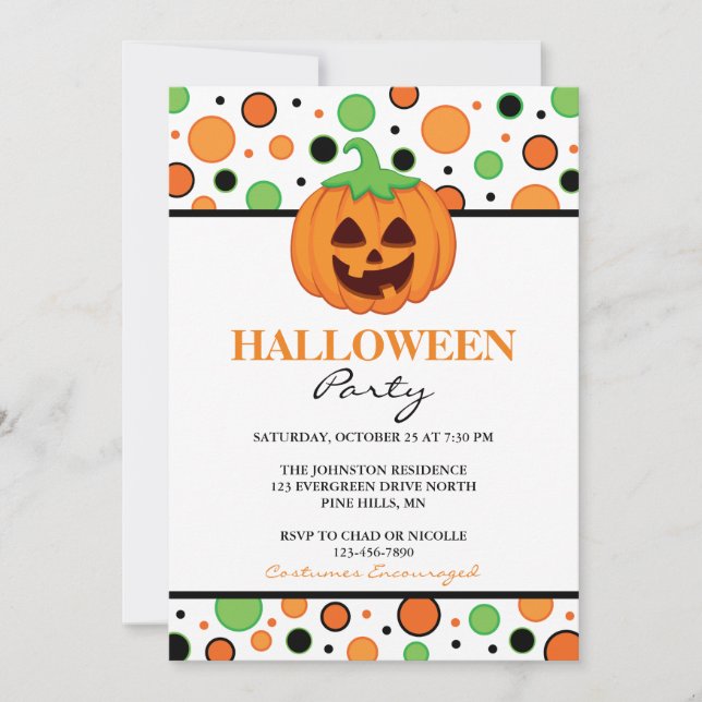 Invitaciones del fiesta de Halloween de la (Anverso)