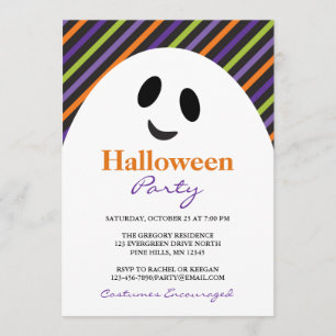 Invitaciones del fiesta de Halloween de las rayas
