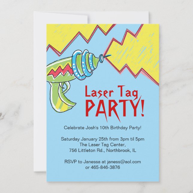Invitaciones del fiesta de la etiqueta del laser (Anverso)