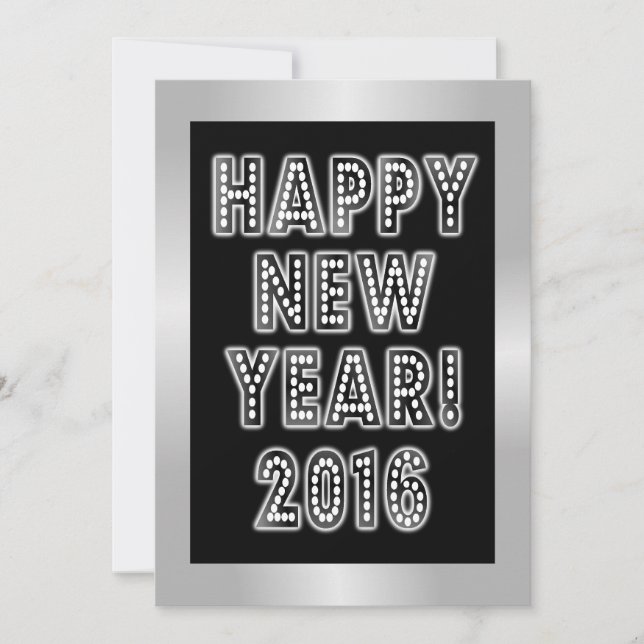 Invitaciones del fiesta de la Feliz Año Nuevo 2016 (Anverso)