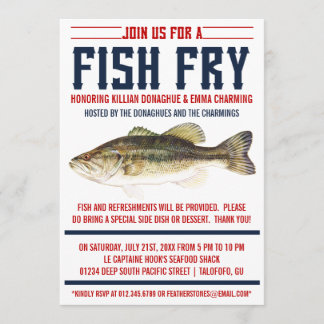 Invitaciones del fiesta de la fritada de pescado