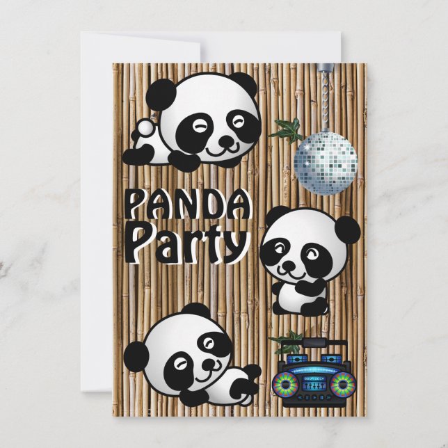 Invitaciones del fiesta de la panda (Reverso)