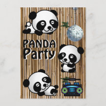 Invitaciones del fiesta de la panda