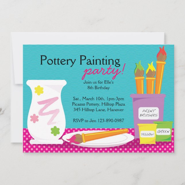Invitaciones del fiesta de la pintura de la (Anverso)