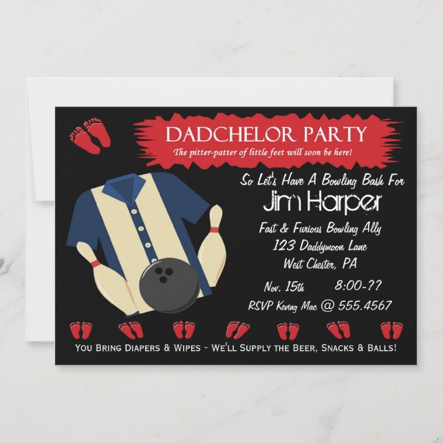 Invitaciones del fiesta de los bolos de Dadchelor (Anverso)