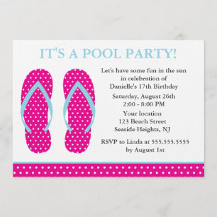 Invitaciones del fiesta de los flips-flopes