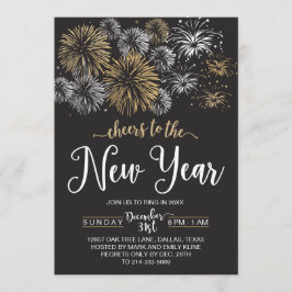 Invitaciones del fiesta de Noche Vieja del negro y