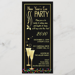 Invitaciones del fiesta de Noche Vieja - tarjetas