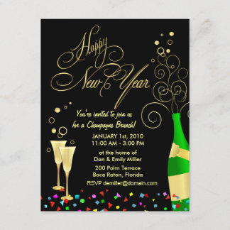 Invitaciones del fiesta del Año Nuevo - brunch de