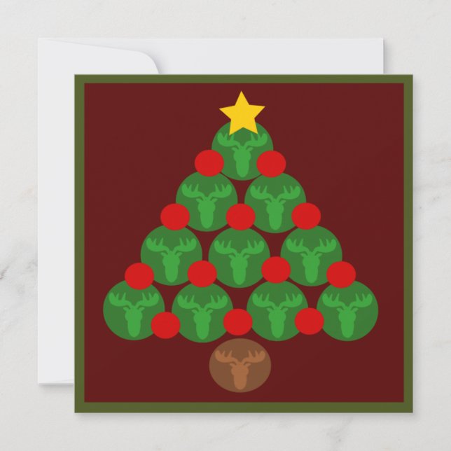 Invitaciones del fiesta del árbol de navidad de (Anverso)