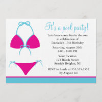 Invitaciones del fiesta del bañador