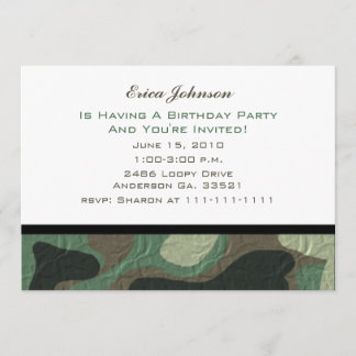 Invitaciones del fiesta del camuflaje