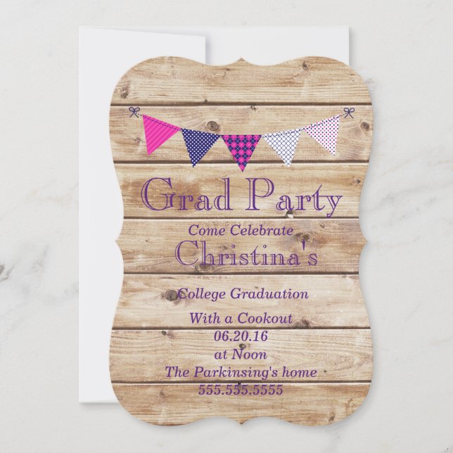 Invitaciones del fiesta del graduado (Anverso)