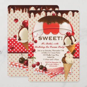 Invitaciones del fiesta del helado