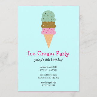 Invitaciones del fiesta del helado