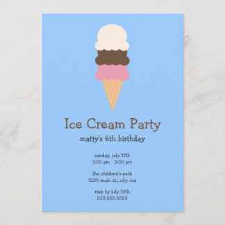 Invitaciones del fiesta del helado