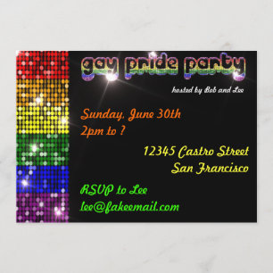 Invitaciones del fiesta del orgullo gay