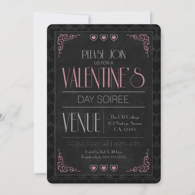 Invitaciones del fiesta del Soiree del el día de (Anverso)