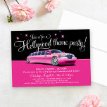 Invitaciones del fiesta del tema de Hollywood<br><div class="desc">Fije el tono por una noche fabulosa con estas invitaciones temáticas atractivas y de la diversión de Hollywood del fiesta que ofrecen un limo de estiramiento rosado.  Rosas fuertes,  colores blancos y negros.</div>