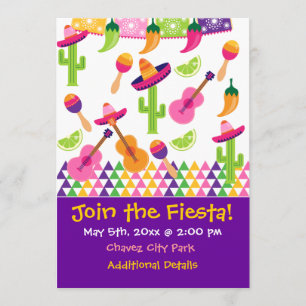 Invitaciones del Fiesta mexicano de Fiesta Sombrer