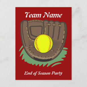 Invitaciones del guante del softball de Fastpitch