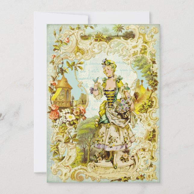 Invitaciones del jardín de la mariposa de (Anverso)