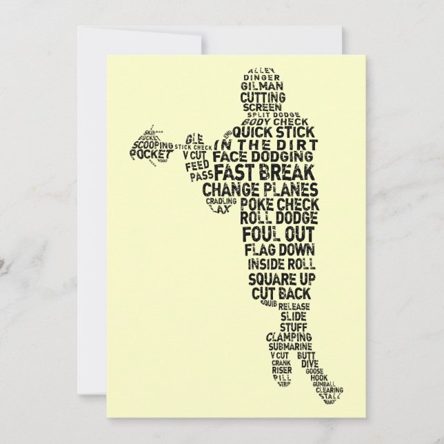 Invitaciones del jugador de Lacrosse (Anverso)