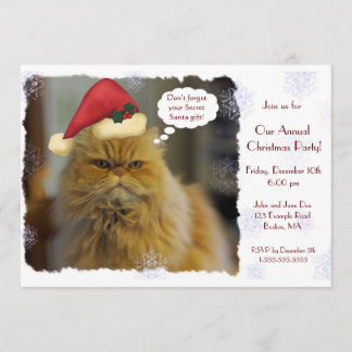 Invitaciones del navidad del gato persa