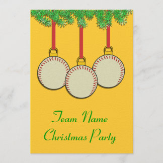 Invitaciones del navidad para el béisbol o el