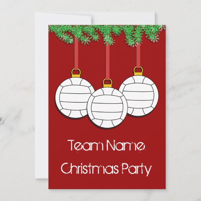Invitaciones del navidad para el voleibol (Anverso)