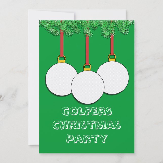 Invitaciones del navidad para los golfistas (Anverso)