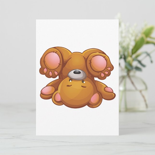 Invitaciones del oso de peluche boca abajo (Subido por el creador)