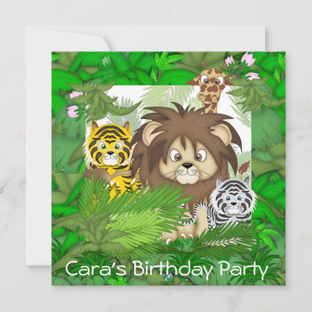 Invitaciones del PARQUE ZOOLÓGICO de la selva del (Anverso)