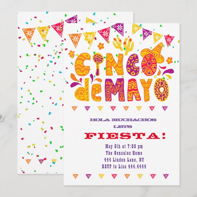 Invitaciones del partido Cinco de Mayo (Anverso / Reverso)