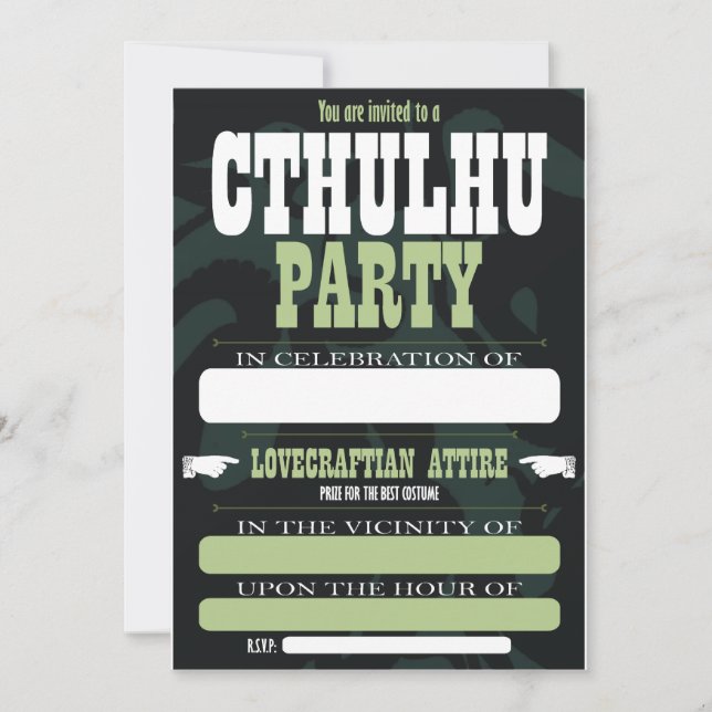 Invitaciones del partido Cthulhu (Anverso)